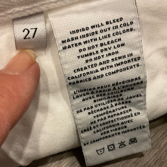 J BRAND Skirt Bonny Denim White Raw Hem Button Fly Waist 27 - Picture 8 of 9